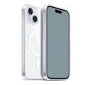 Apple iPhone 15 Plus (6.7) Kılıf Magsafe Şarj Özellikli Şeffaf Sert PC Embos Kapak - Şeffaf