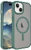 Apple iPhone 15 Plus (6.7) Kılıf Mat Arka Yüzey Wireless Şarj Özellikli Zore Flet Magsafe Kapak - Koyu Mor