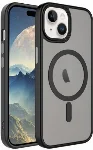 Apple iPhone 15 Plus (6.7) Kılıf Mat Arka Yüzey Wireless Şarj Özellikli Zore Flet Magsafe Kapak - Siyah