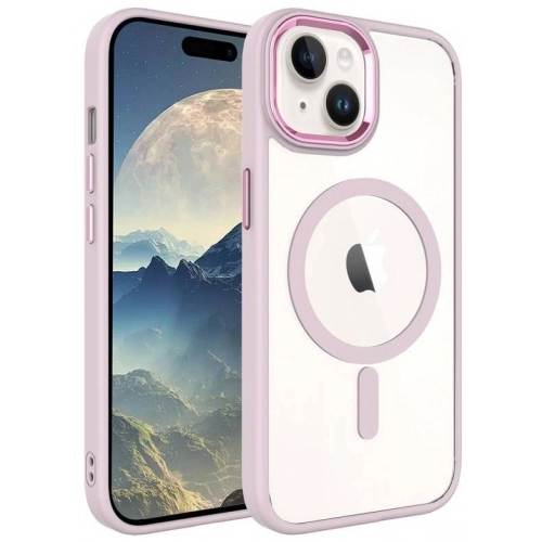 Apple iPhone 15 Plus (6.7) Kılıf Wireless Şarj Özellikli Zore Krom Magsafe Silikon Kapak - Yeşil