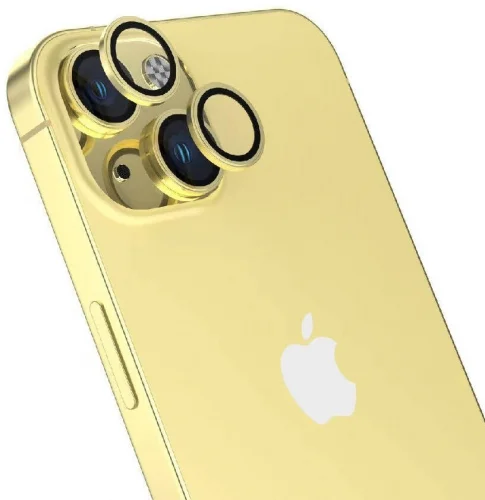 Apple iPhone 15 Plus (6.7) Lens Koruyucu CL-15 Kamera Koruyucu - Sarı