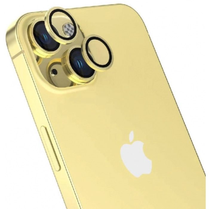 Apple iPhone 15 Plus (6.7) Lens Koruyucu CL-15 Kamera Koruyucu - Sarı