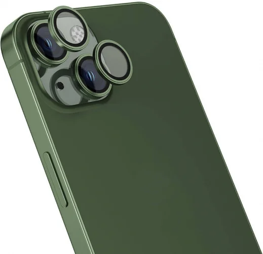 Apple iPhone 15 Plus (6.7) Lens Koruyucu CL-15 Kamera Koruyucu - Yeşil