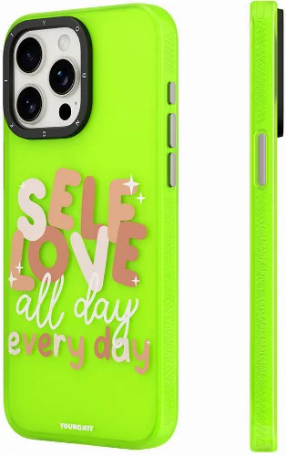 Apple iPhone 15 Plus Kılıf Bethany Green Tasarımlı Youngkit Sweet Language Kapak - Yeşil