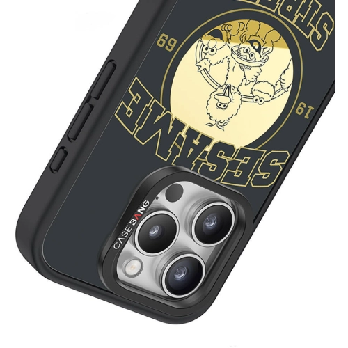 Apple iPhone 15 Plus Kılıf Magsafe Şarj Özellikli Ayrılabilir Arka Panel Sesame Street Protective Case Kapak - Siyah