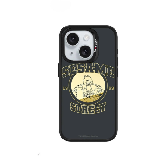 Apple iPhone 15 Plus Kılıf Magsafe Şarj Özellikli Ayrılabilir Arka Panel Sesame Street Protective Case Kapak - Siyah