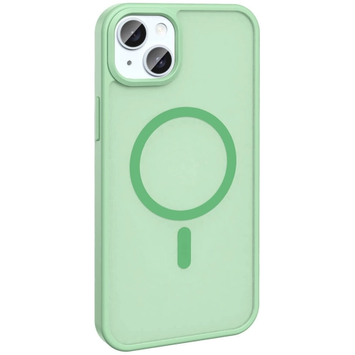 Apple iPhone 15 Plus (6.7) Kılıf Magsafe Şarj Özellikli Renkli Mat Arka Yüzey Sio Kapak - Gri