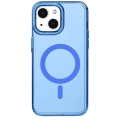 Apple iPhone 15 Plus (6.7) Kılıf Magsafe Şarj Özellikli Saydam Arka Yüzey Recci Crystal Color Serisi Kapak - Mavi