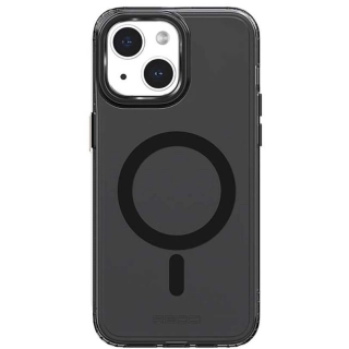 Apple iPhone 15 Plus (6.7) Kılıf Magsafe Şarj Özellikli Saydam Arka Yüzey Recci Crystal Color Serisi Kapak - Siyah