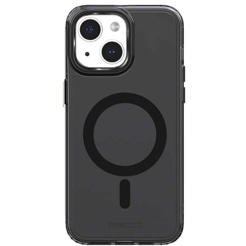 Apple iPhone 15 Plus (6.7) Kılıf Magsafe Şarj Özellikli Saydam Arka Yüzey Recci Crystal Color Serisi Kapak - Siyah