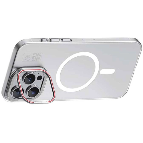 Apple iPhone 15 Plus (6.7) Kılıf Magsafe Şarj Özellikli Standlı Metal Kamera Çerçeveli Mat Recci Glaze Serisi Kapak - Siyah