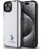 Apple iPhone 15 Plus Kılıf U.S. Polo Assn. Orjinal Lisanslı Üç Renk Şerit Tasarımlı Baskı Logolu Kapak - Beyaz