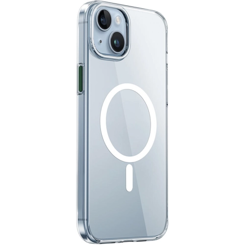 Apple iPhone 15 Plus Kılıf Wiwu ZYS-013 Magsafe Şarj Özellikli Renkli Kamera Çerçeveli Şeffaf Jelly Kapak - Beyaz