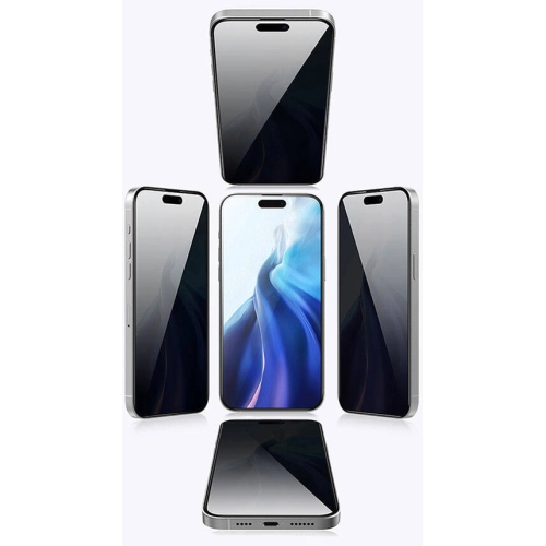 Apple iPhone 15 Plus Recci RSP-A07SP 3D Privacy Shield Temperli Cam Ekran Koruyucu - Gri