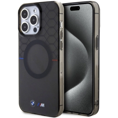 Apple iPhone 15 Pro (6.1) Kılıf BMW Magsafe Şarj Özellikli Transparan M Dizayn Orjinal Lisanslı Kapak - Gri