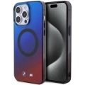 Apple iPhone 15 Pro (6.1) Kılıf BMW Magsafe Şarj Özellikli Transparan Renk Geçişli Dizayn Orjinal Lisanslı Kapak - Mavi-Kırmızı