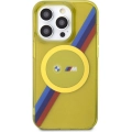 Apple iPhone 15 Pro (6.1) Kılıf BMW Magsafe Şarj Özellikli Transparan Tricolor Stripes Orjinal Lisanslı Kapak - Gri