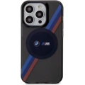 Apple iPhone 15 Pro (6.1) Kılıf BMW Magsafe Şarj Özellikli Transparan Tricolor Stripes Orjinal Lisanslı Kapak - Gri