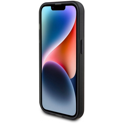 Apple iPhone 15 Pro (6.1) Kılıf Ferrari Magsafe Şarj Özellikli Standlı Buzlu Yüzey Dizayn Kapak - Siyah