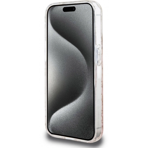 Apple iPhone 15 Pro (6.1) Kılıf Hello Kitty Orjinal Lisanslı Renk Geçişli Elektroplating Kaplama Kitty Head Desenli Kapak - Pembe