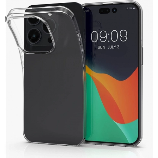 Apple iPhone 15 Pro (6.1) Kılıf Kamera Korumalı Esnek Silikon Kapak - Şeffaf