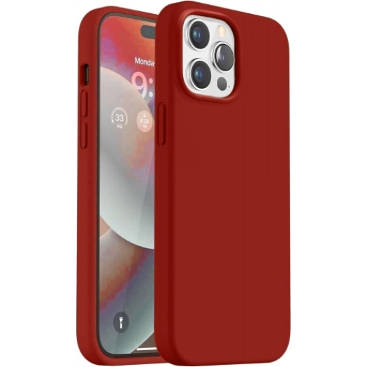 Apple iPhone 15 Pro (6.1) Kılıf İnce Soft Mat Renkli Esnek Silikon Kapak - Kırmızı