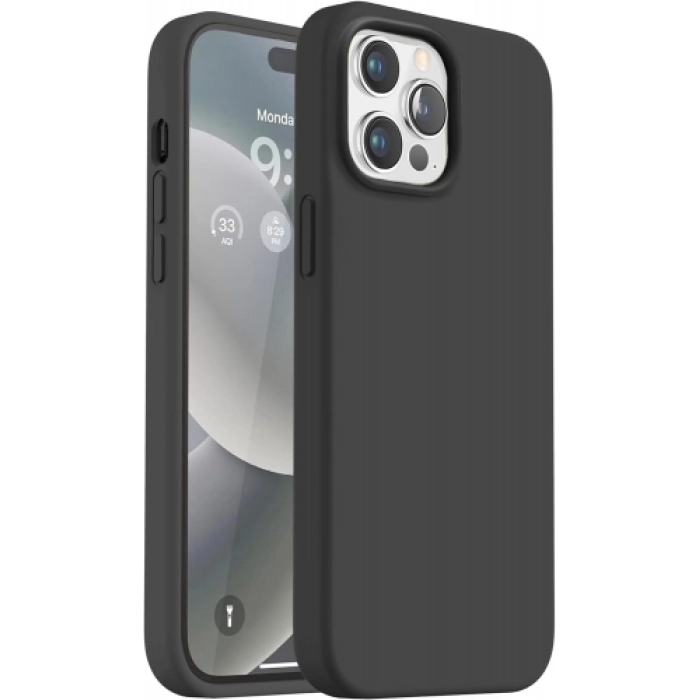 Apple iPhone 15 Pro (6.1) Kılıf İnce Soft Mat Renkli Esnek Silikon Kapak - Siyah