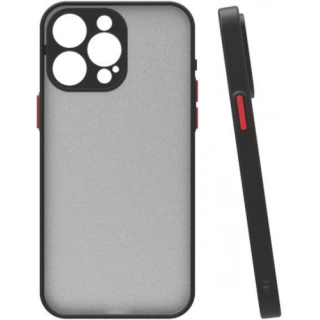 Apple iPhone 15 Pro (6.1) Kılıf Kamera Korumalı Arkası Şeffaf Mat Silikon Kapak - Siyah