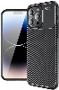 Apple iPhone 15 Pro (6.1) Kılıf Karbon Serisi Mat Fiber Silikon Negro Kapak - Siyah