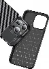 Apple iPhone 15 Pro (6.1) Kılıf Karbon Serisi Mat Fiber Silikon Negro Kapak - Siyah