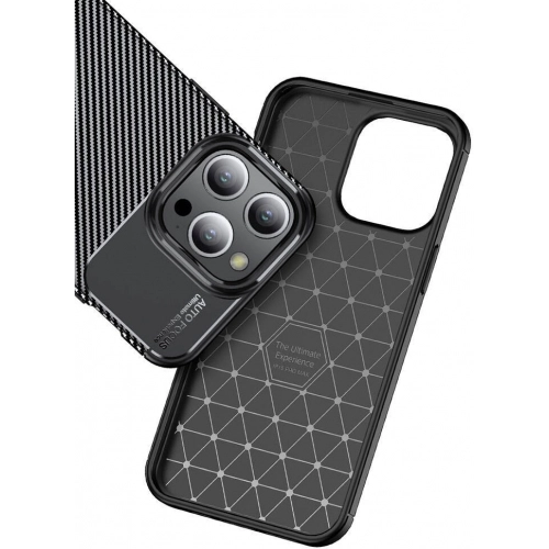 Apple iPhone 15 Pro (6.1) Kılıf Silikon Parmak İzi Bırakmayan Karbon Soft Negro Kapak - Siyah