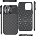 Apple iPhone 15 Pro (6.1) Kılıf Silikon Parmak İzi Bırakmayan Karbon Soft Negro Kapak - Siyah