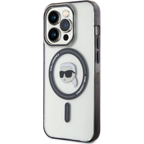 Apple iPhone 15 Pro (6.1) Kılıf Karl Lagerfeld Magsafe Şarj Özellikli IML Karl Orjinal Lisanslı Kapak - Şeffaf