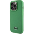 Apple iPhone 15 Pro (6.1) Kılıf Lacoste Orjinal Lisanslı PU Pike Desenli Arka Yüzey İkonik Timsah Dokuma Logolu Kapak - Yeşil