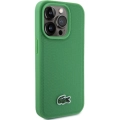 Apple iPhone 15 Pro (6.1) Kılıf Lacoste Orjinal Lisanslı PU Pike Desenli Arka Yüzey İkonik Timsah Dokuma Logolu Kapak - Yeşil