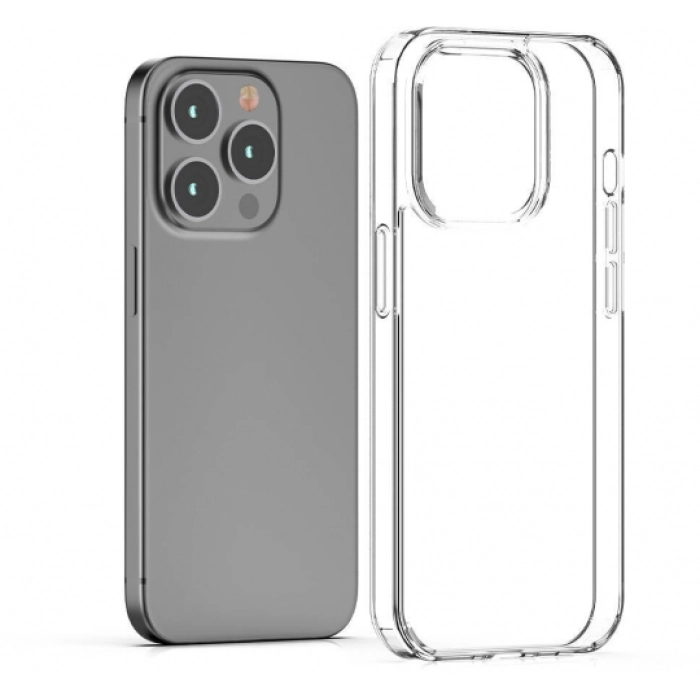 Apple iPhone 15 Pro (6.1) Kılıf Lux Korumalı Kenarları Silikon Arkası Sert Coss Kapak - Şeffaf