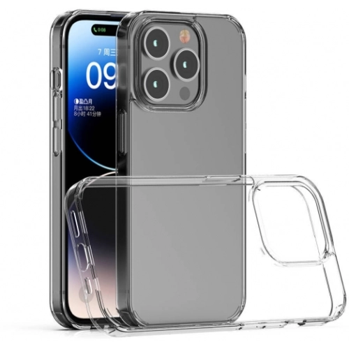 Apple iPhone 15 Pro (6.1) Kılıf Lux Korumalı Kenarları Silikon Arkası Sert Coss Kapak - Şeffaf