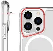 Apple iPhone 15 Pro (6.1) Kılıf MagSafe Özellikli TPU Kenarları Esnek T-Max Kapak - Şeffaf