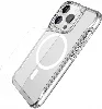 Apple iPhone 15 Pro (6.1) Kılıf MagSafe Özellikli TPU Kenarları Esnek T-Max Kapak - Şeffaf