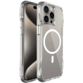Apple iPhone 15 Pro (6.1) Kılıf Magsafe Şarj Özellikli Airbagli Şeffaf İncek Kapak - Şeffaf