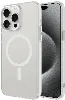 Apple iPhone 15 Pro (6.1) Kılıf Magsafe Şarj Özellikli Buzlu Transparan C-Pro Sert Kapak - Şeffaf