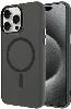 Apple iPhone 15 Pro (6.1) Kılıf Magsafe Şarj Özellikli Buzlu Transparan C-Pro Sert Kapak - Siyah