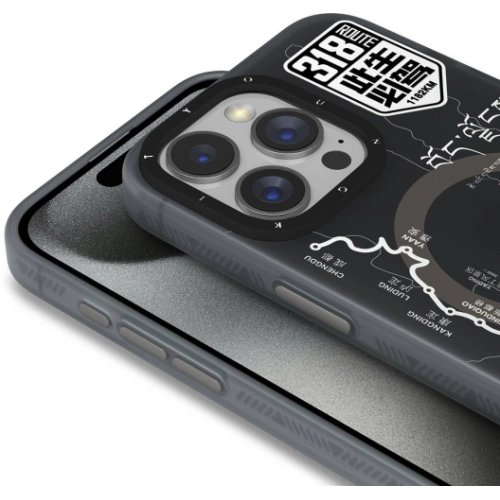 Apple iPhone 15 Pro (6.1) Kılıf Magsafe Şarj Özellikli Youngkit 318 Road Serisi Kapak - Siyah