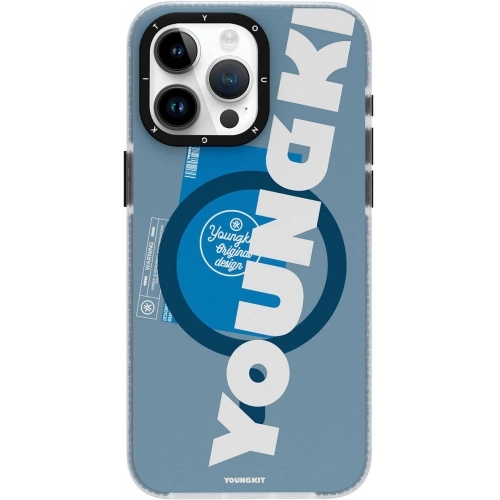 Apple iPhone 15 Pro (6.1) Kılıf Magsafe Şarj Özellikli Youngkit Binfen Serisi Yazı Temalı Kapak - Siyah