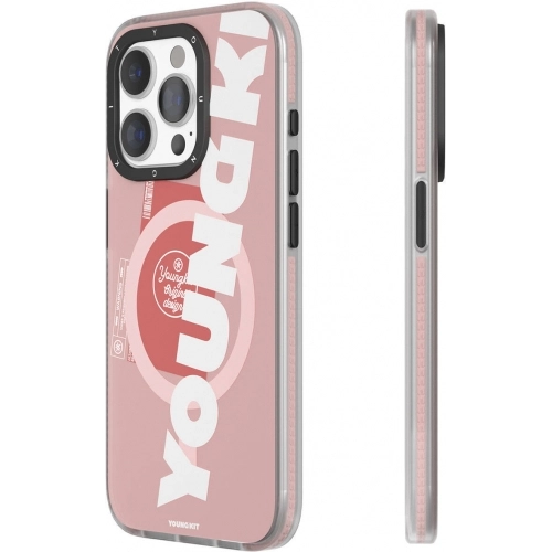 Apple iPhone 15 Pro (6.1) Kılıf Magsafe Şarj Özellikli Youngkit Binfen Serisi Yazı Temalı Kapak - Yeşil