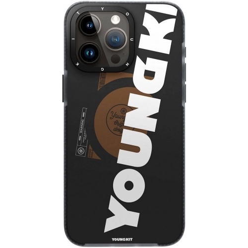 Apple iPhone 15 Pro (6.1) Kılıf Magsafe Şarj Özellikli Youngkit Binfen Serisi Yazı Temalı Kapak - Yeşil