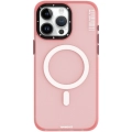 Apple iPhone 15 Pro (6.1) Kılıf Magsafe Şarj Özellikli Youngkit Colored Sand Serisi Kapak - Pembe
