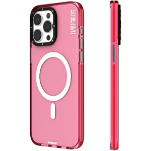 Apple iPhone 15 Pro (6.1) Kılıf Magsafe Şarj Özellikli YoungKit Crystal Color Serisi Kapak - Pembe