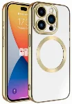 Apple iPhone 15 Pro (6.1) Kılıf Magsafe Wireless Şarj Özellikli Zore Setro Silikon - Gold