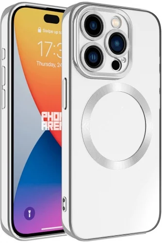 Apple iPhone 15 Pro (6.1) Kılıf Magsafe Wireless Şarj Özellikli Zore Setro Silikon - Koyu Mor